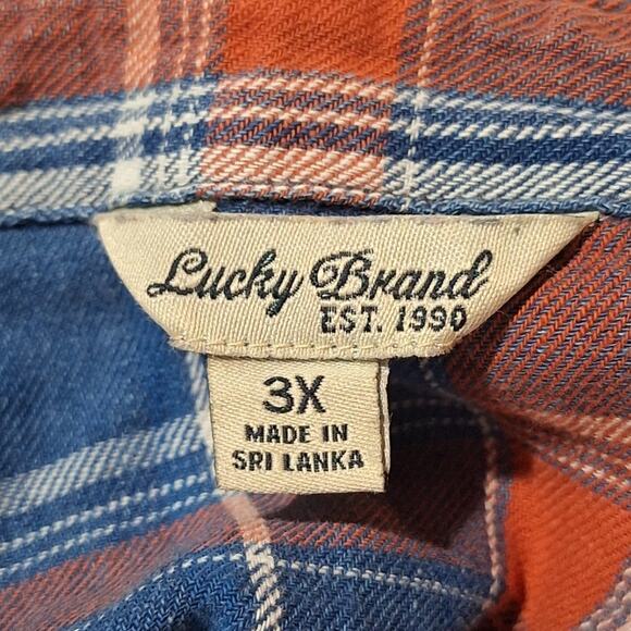 Lucky Brand Shirt Women's 3X Indigo Blue Classic Coastal Cowgirl BohoWestern - Picture 2 of 8